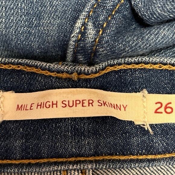 Levi's Blue Medium Wash Millie Ankle High Rise Super Skinny Denim Jeans Size 26 - Picture 4 of 5